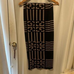 Black and Beige Geometric Skirt